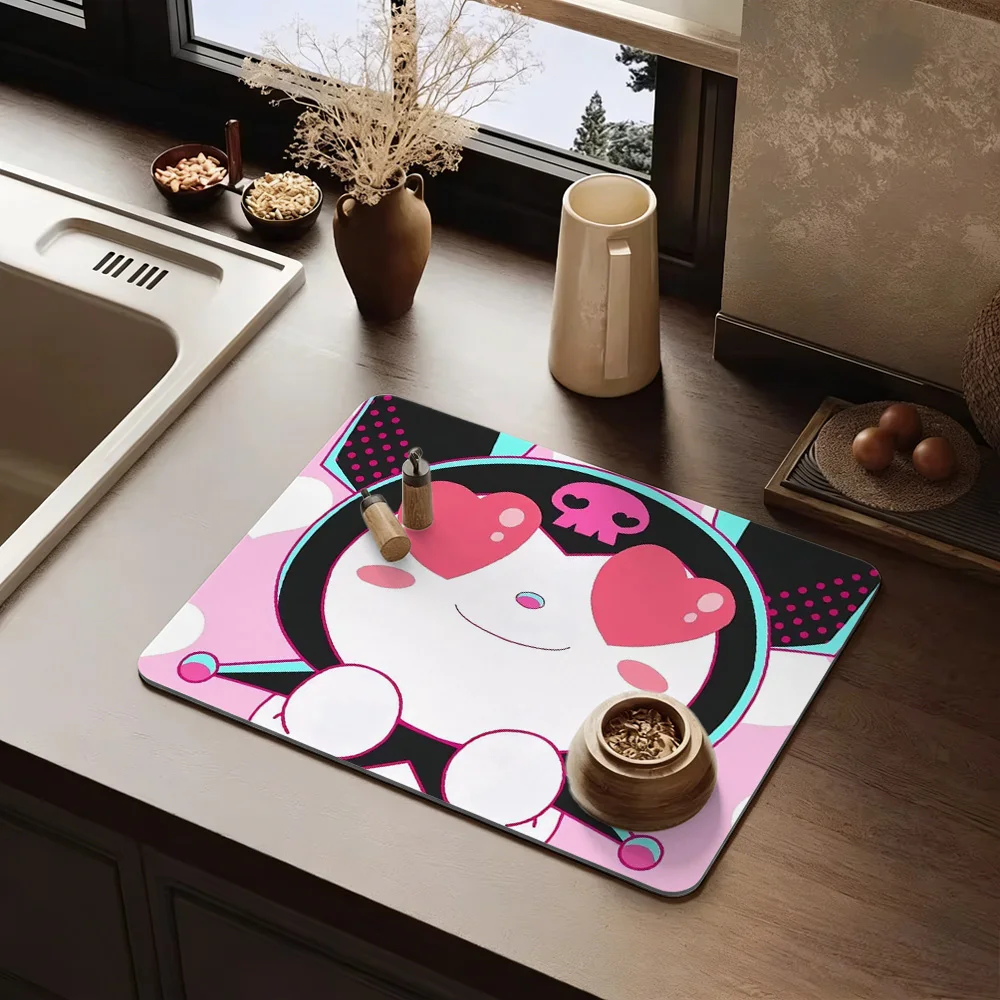Kuromi Heart Eyes Pink Black Dish Drying Mat Non-Slip Rubber Base Washable Cloth Surface Cute Kitchen Pad
Kuromi Heart Eyes Pink Black Dish Drying Mat Non-Slip Rubber Base Washable Cloth Surface Cute Kitchen Pad