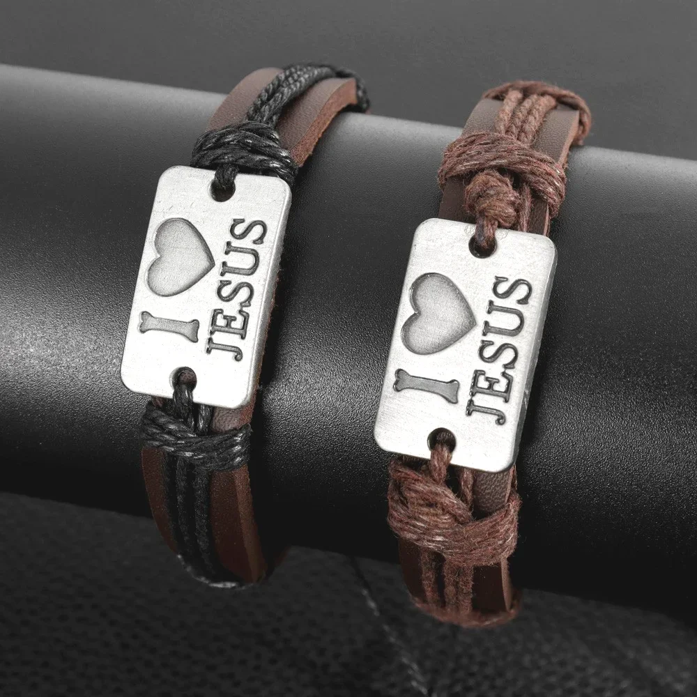 Vintage Leather Woven Jesus Bracelet Charm Men's Bracelet Pull Adjustable Christmas Gift Valentine's Day Gift Protector Jewelry
Vintage Leather Woven Jesus Bracelet Charm Men's Bracelet Pull Adjustable Christmas Gift Valentine's Day Gift Protector Jewelry