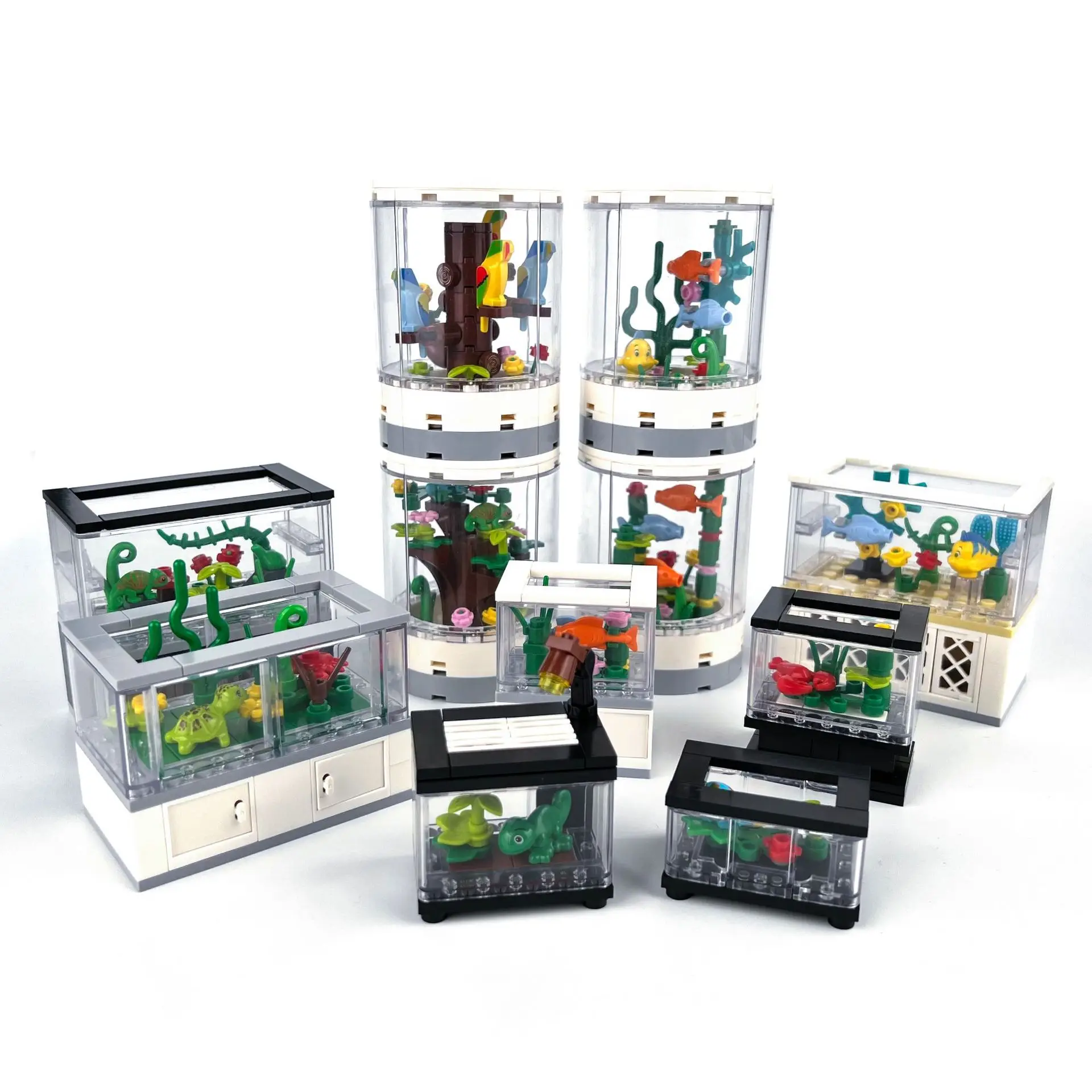 Animal Round Ornamental Tank City Scene MOC Building Blocks Toys Parts DIY Bricks Kits Parrot Fish Chameleon Lobster Turtle
Animal Round Ornamental Tank City Scene MOC Building Blocks Toys Parts DIY Bricks Kits Parrot Fish Chameleon Lobster Turtle