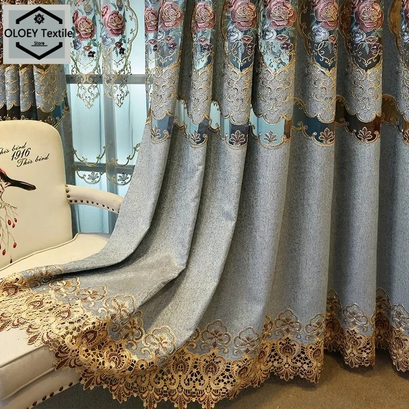 European Luxury Chenille Embroidered Hollow Out Curtains for Living Room Bedroom Dining Room Villa Ready Made High End Drapes
European Luxury Chenille Embroidered Hollow Out Curtains for Living Room Bedroom Dining Room Villa Ready Made High End Drapes