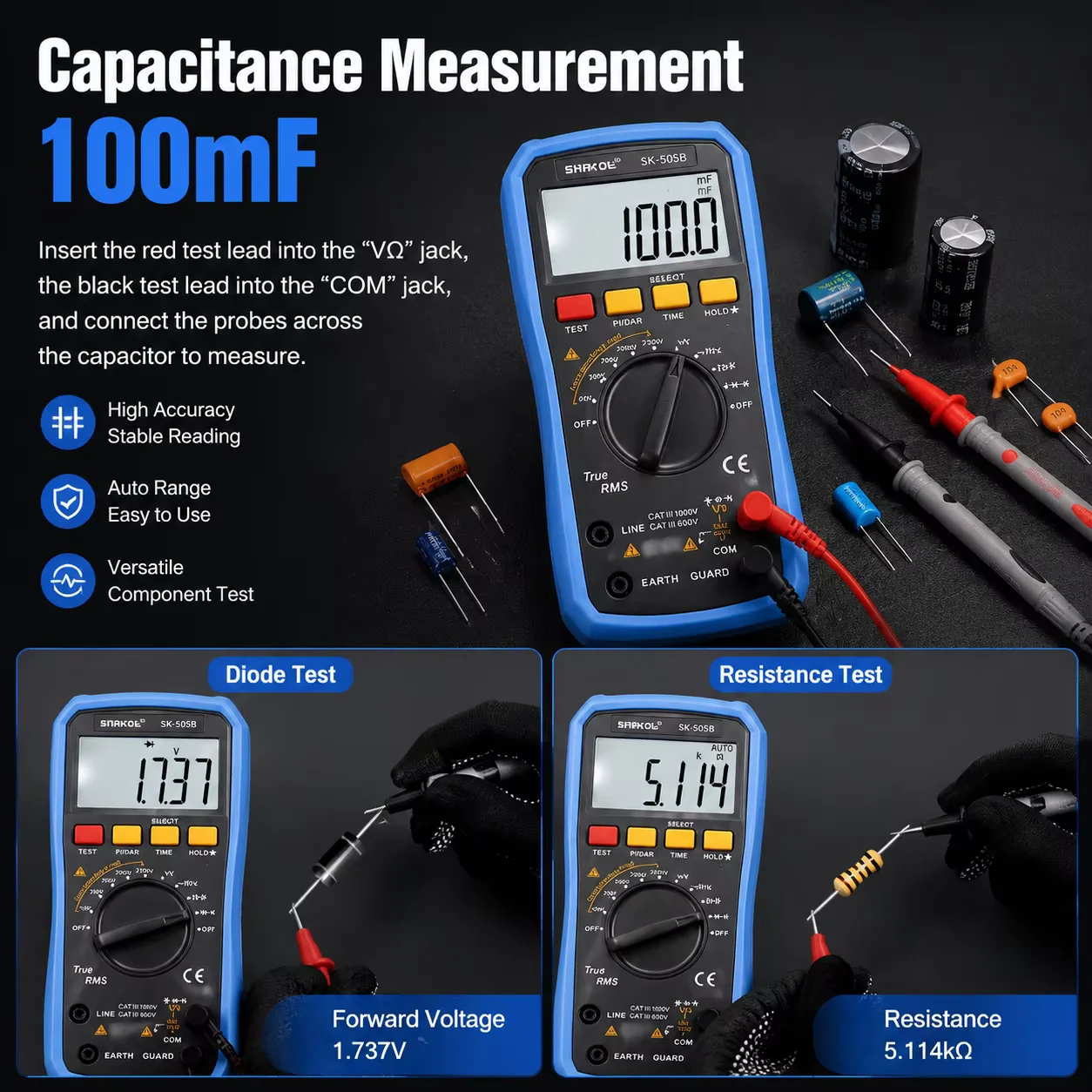 Professional 2500V Megger Meter 50G Ohm Tester Digital Insulation Resistance Analyzer AC/DC True RMS Voltmeter Ohm Capacitor
Professional 2500V Megger Meter 50G Ohm Tester Digital Insulation Resistance Analyzer AC/DC True RMS Voltmeter Ohm Capacitor