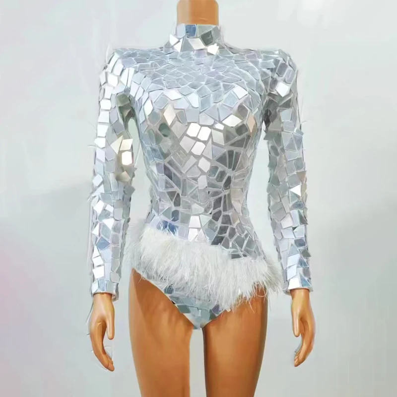 Silver Mirrors Feather Bodysuit Sexy Pole Dance Clothing Women Gogo Dancer Costumes Nightclub Ds Dj Stage Rave Outfit XS6139
Silver Mirrors Feather Bodysuit Sexy Pole Dance Clothing Women Gogo Dancer Costumes Nightclub Ds Dj Stage Rave Outfit XS6139