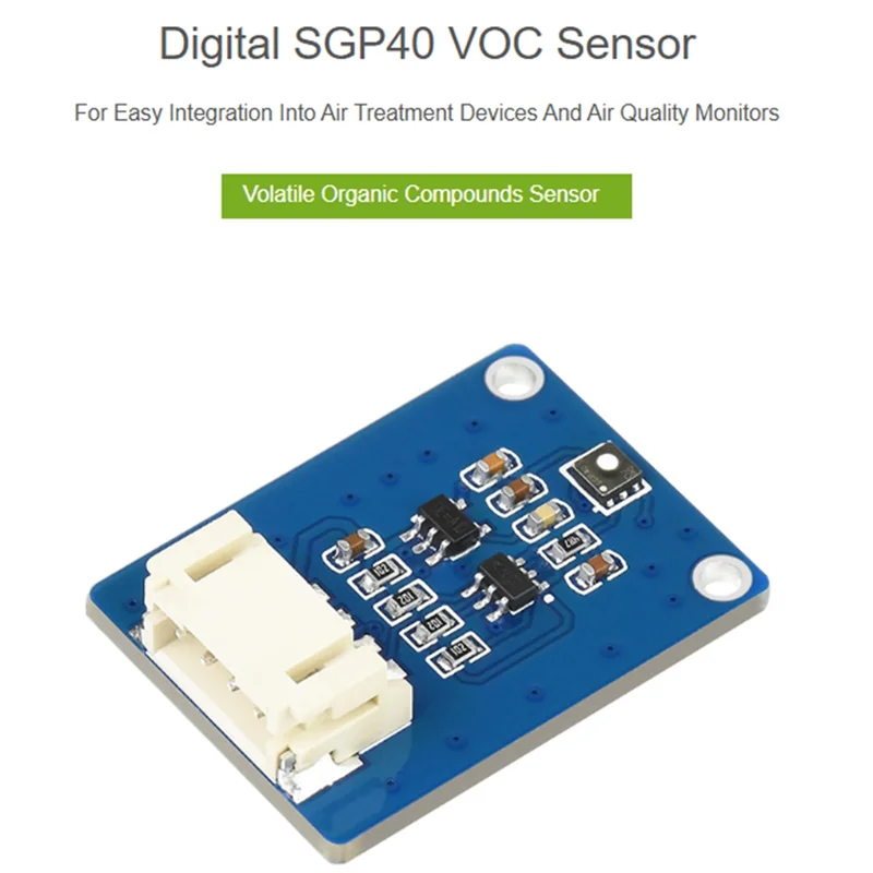 ABSQ-Digital SGP40 VOC Sensor, I2C Bus-SGP40 Gas Sensor For Measuring Volatile Organic Compounds
ABSQ-Digital SGP40 VOC Sensor, I2C Bus-SGP40 Gas Sensor For Measuring Volatile Organic Compounds