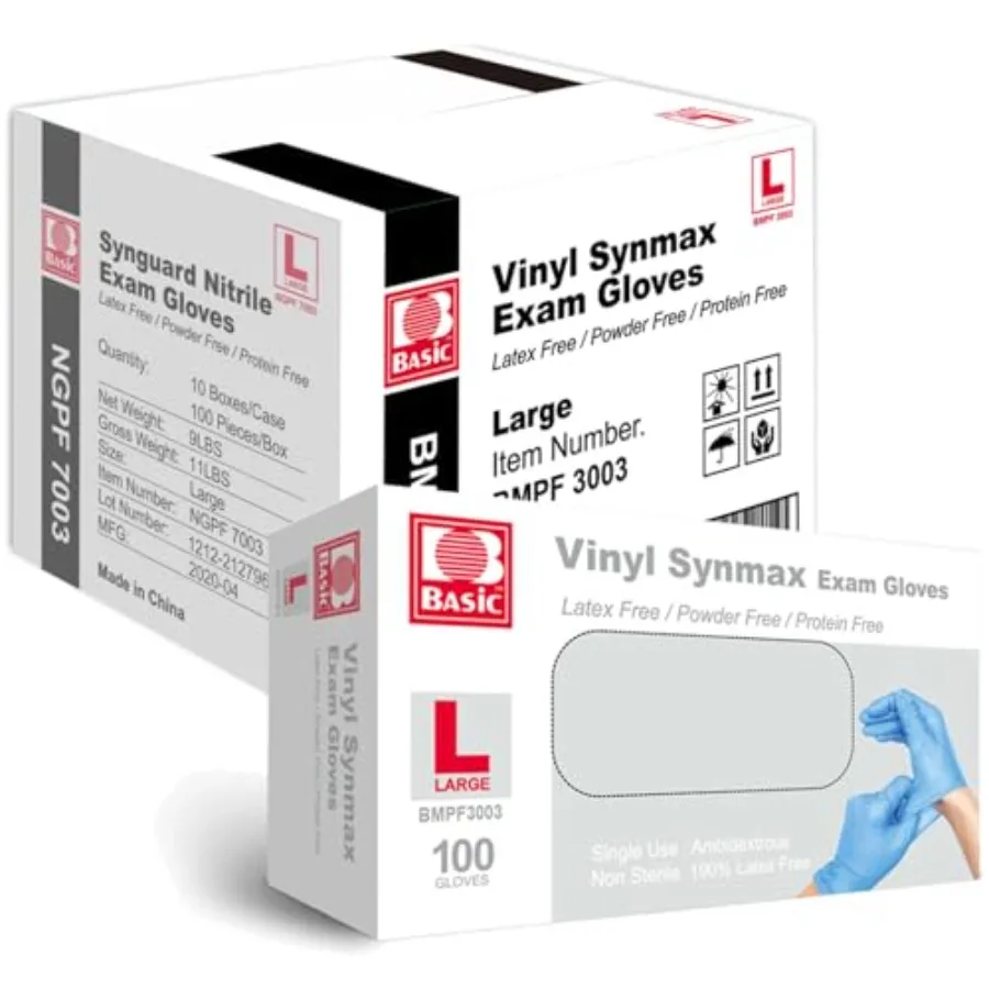 Jointown Basic Medical Synmax Vinyl Exam Gloves - Latex-Free and Powder-Free - Large BMPF-3003 Case of 1 000
Jointown Basic Medical Synmax Vinyl Exam Gloves - Latex-Free and Powder-Free - Large BMPF-3003 Case of 1 000