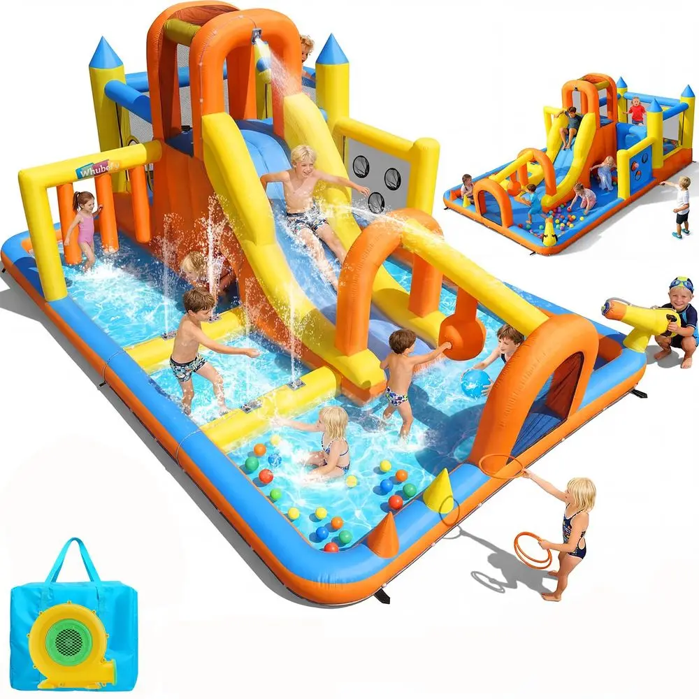 Inflatable Water Slide Bounce House for Kids 312, 15FT Mega Water Slide Park w Long Slide, Obstacle Course, Jumping, Pool, Hoop
Inflatable Water Slide Bounce House for Kids 312, 15FT Mega Water Slide Park w Long Slide, Obstacle Course, Jumping, Pool, Hoop