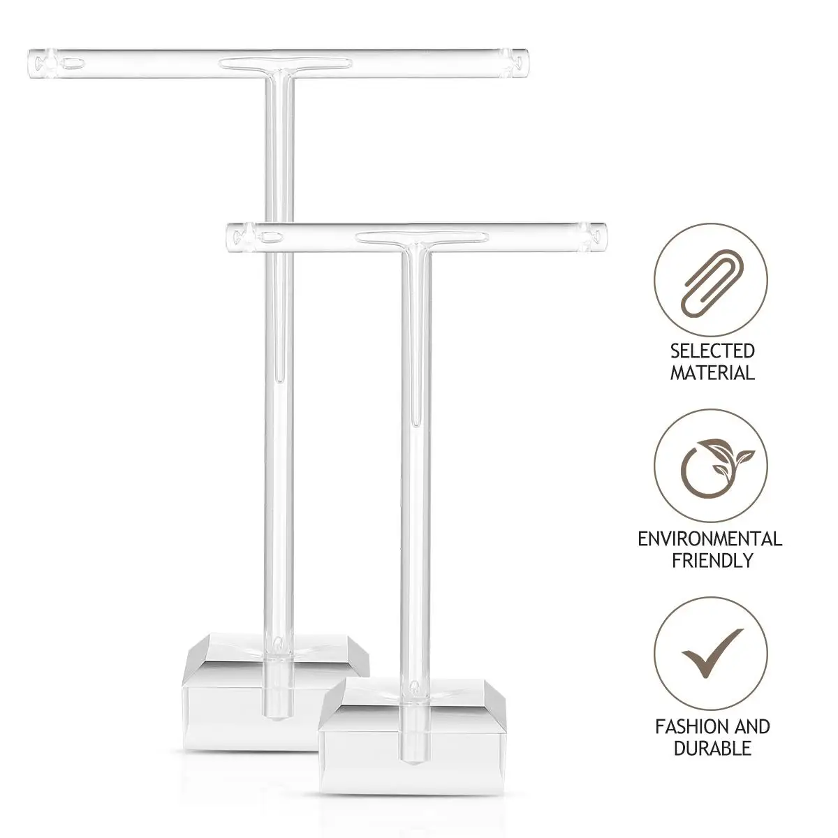 Earring Stand Set Clear Acrylic Jewelry Display ganizer Rack for Earrings Bracelets Keys T Shape Holder
Earring Stand Set Clear Acrylic Jewelry Display ganizer Rack for Earrings Bracelets Keys T Shape Holder