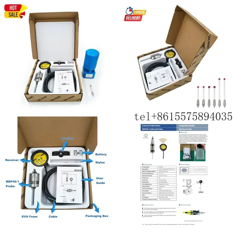 Hot MDP40 Stainless Steel Optical Probe 3D Edge Finder CNC Wireless Milling Machine Probing Sets with 0.001mm Accuracy for
Hot MDP40 Stainless Steel Optical Probe 3D Edge Finder CNC Wireless Milling Machine Probing Sets with 0.001mm Accuracy for