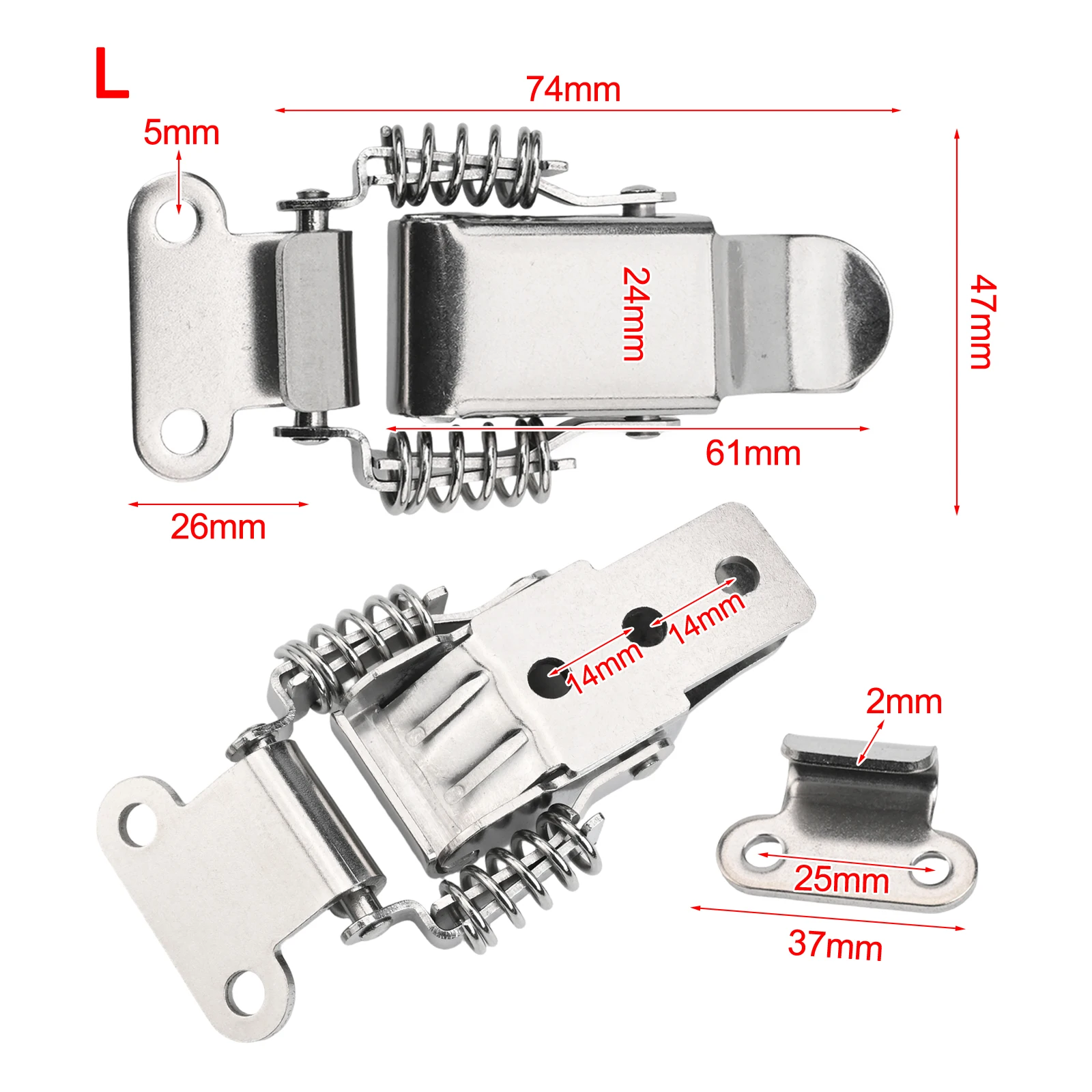 4 шт., пружинная натяжка из нержавеющей стали для зажимов-защелок с конструкцией для различных применений
4 шт., пружинная натяжка из нержавеющей стали для зажимов-защелок с конструкцией для различных применений