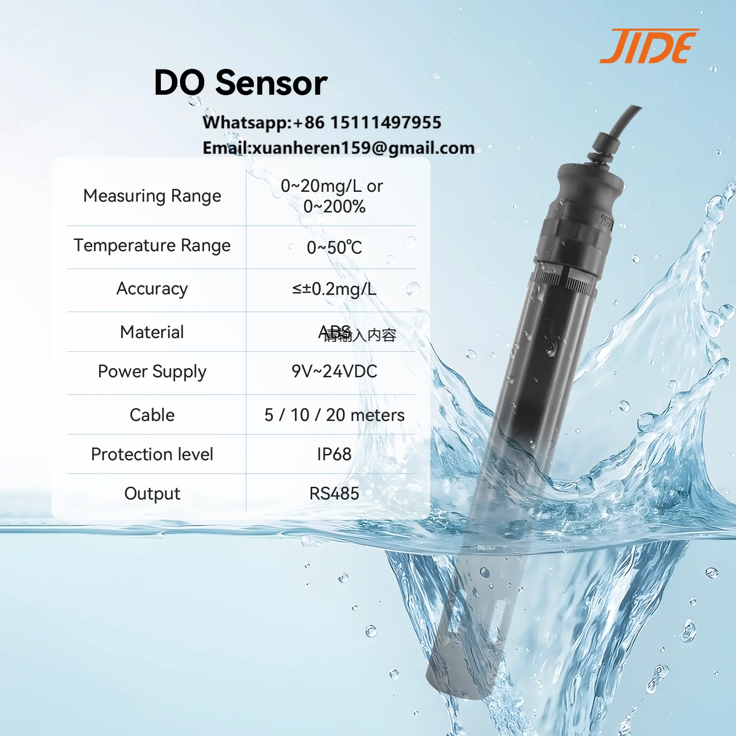 Long Lifespan Economy RS485 ABS Corrosion Resistant DO Sensor Online Optical Dissolved Oxygen Sensor for Fish Farming Fishpond
Long Lifespan Economy RS485 ABS Corrosion Resistant DO Sensor Online Optical Dissolved Oxygen Sensor for Fish Farming Fishpond