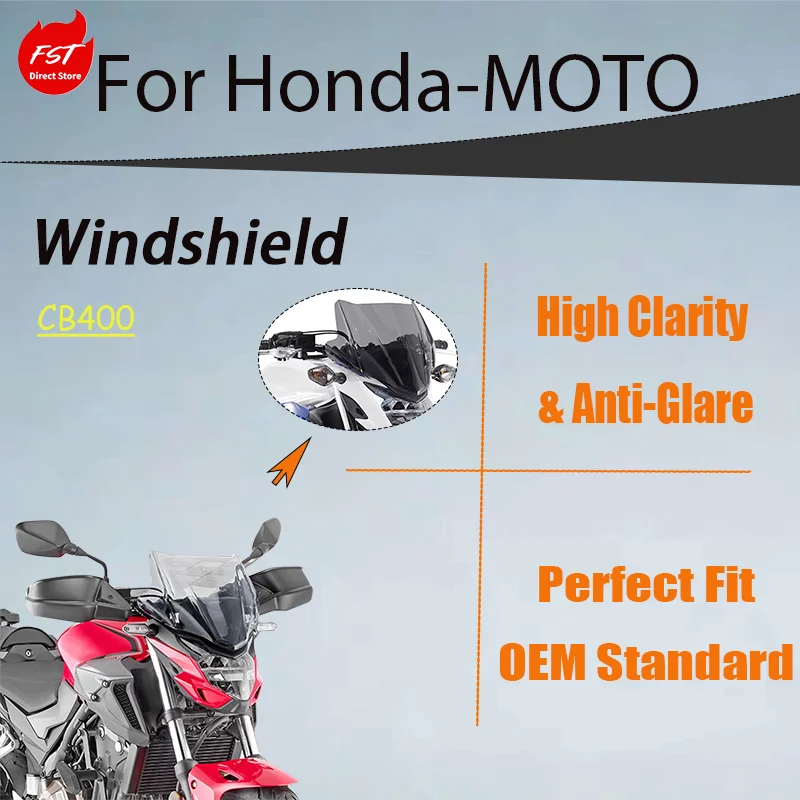 Clear Front WindScreen Wind Deflector for Honda CB400F CB500F 19-24 Modified Windshield Protector
Clear Front WindScreen Wind Deflector for Honda CB400F CB500F 19-24 Modified Windshield Protector