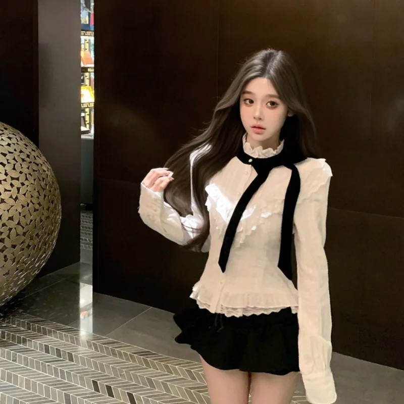 Ele Long Sve Lace Top with Knot Design French Sle Women's irt Thin Material Not Easy to Deform
Ele Long Sve Lace Top with Knot Design French Sle Women's irt Thin Material Not Easy to Deform