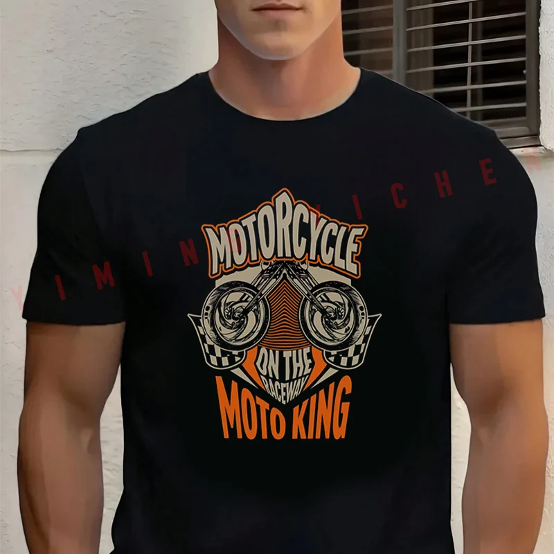 Moto King Classic Motorcycle Design T-Shirt Men‘s Cotton Summer Short-sleeved Casual Streetwear Tops Tee
Moto King Classic Motorcycle Design T-Shirt Men‘s Cotton Summer Short-sleeved Casual Streetwear Tops Tee