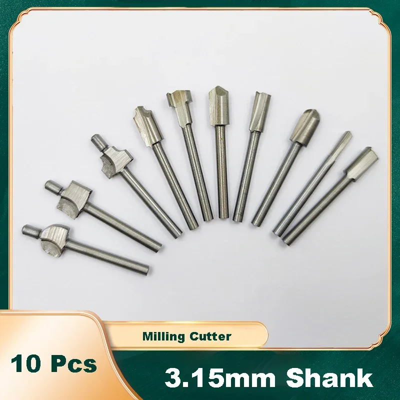 10Pcs 3mm HSS Router Bits Wood Cutter Electric Trimming Machine Milling Fits Rotary Tool Engraving Machine Knife Sharpening Slot
10Pcs 3mm HSS Router Bits Wood Cutter Electric Trimming Machine Milling Fits Rotary Tool Engraving Machine Knife Sharpening Slot