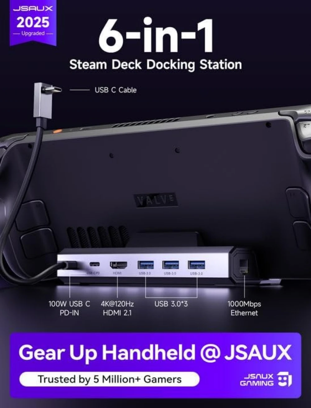 Legion Go S Dock,6-in-1 Legion Go S 4K@120Hz Docking Station with HDMI 2.1, Gigabit Ethernet, 3 USB 3.0, 100W Charge-HB06003
Legion Go S Dock,6-in-1 Legion Go S 4K@120Hz Docking Station with HDMI 2.1, Gigabit Ethernet, 3 USB 3.0, 100W Charge-HB06003