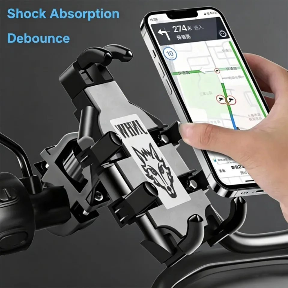 Aluminum Alloy Shock Absorber Motorcycle Phone Mount 360 Degree Rotation Universal Bike Handlebar Holder for E-bike Scooter GPS
Aluminum Alloy Shock Absorber Motorcycle Phone Mount 360 Degree Rotation Universal Bike Handlebar Holder for E-bike Scooter GPS