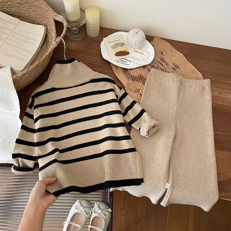 Spring Children's Sets 2Pcs Children Girls Sweater Top Over Knitted Flared Pant 0-7 Year Old Girl Clothes Knitted Sweater+Pants
Spring Children's Sets 2Pcs Children Girls Sweater Top Over Knitted Flared Pant 0-7 Year Old Girl Clothes Knitted Sweater+Pants