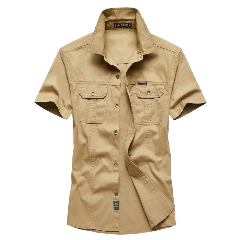 Men's Shirt New Summer Short Sleeve Cargo Shirts 100% Cotton Military Solid Shirt Male Multi-Pocket Work Shirt
Men's Shirt New Summer Short Sleeve Cargo Shirts 100% Cotton Military Solid Shirt Male Multi-Pocket Work Shirt
