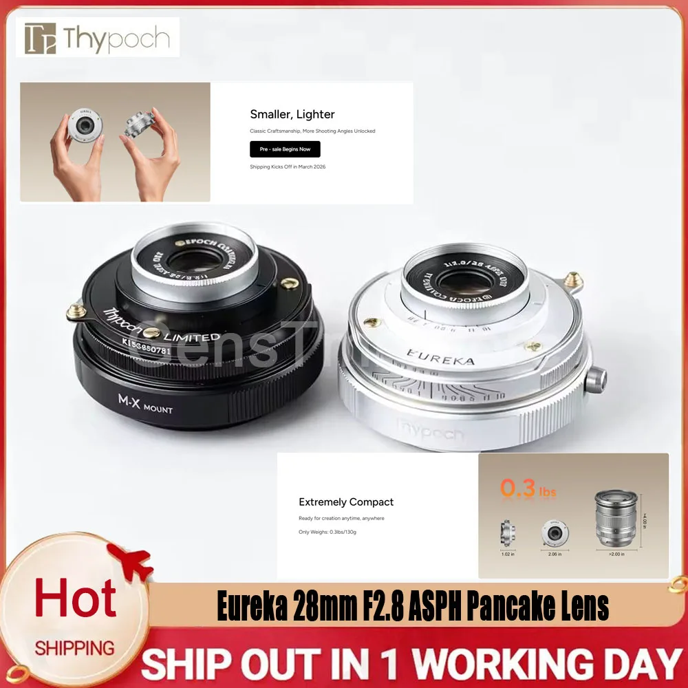 Thypoch Eureka 28mm F2.8 ASPH Manual Focus Lens Full Frame Ultra-Thin Wide Angle Prime Lens Compatible with Leica M Mount
Thypoch Eureka 28mm F2.8 ASPH Manual Focus Lens Full Frame Ultra-Thin Wide Angle Prime Lens Compatible with Leica M Mount
