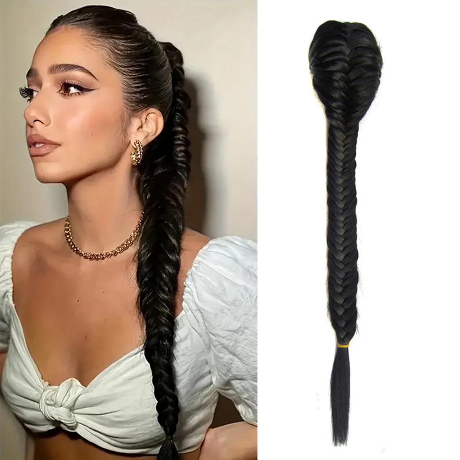 Jeedou Synthetic Hair Ponytails Drawstring Rope Braids Fishtail Ponytail Extensions Wedding Hair Updos for women's Daily Wear
Jeedou Synthetic Hair Ponytails Drawstring Rope Braids Fishtail Ponytail Extensions Wedding Hair Updos for women's Daily Wear