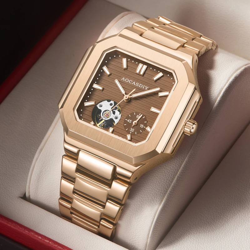 Watch Men's Steel Strip Waterproof Mechanical Watch Trendy Hollow Square Men's Watch
Watch Men's Steel Strip Waterproof Mechanical Watch Trendy Hollow Square Men's Watch