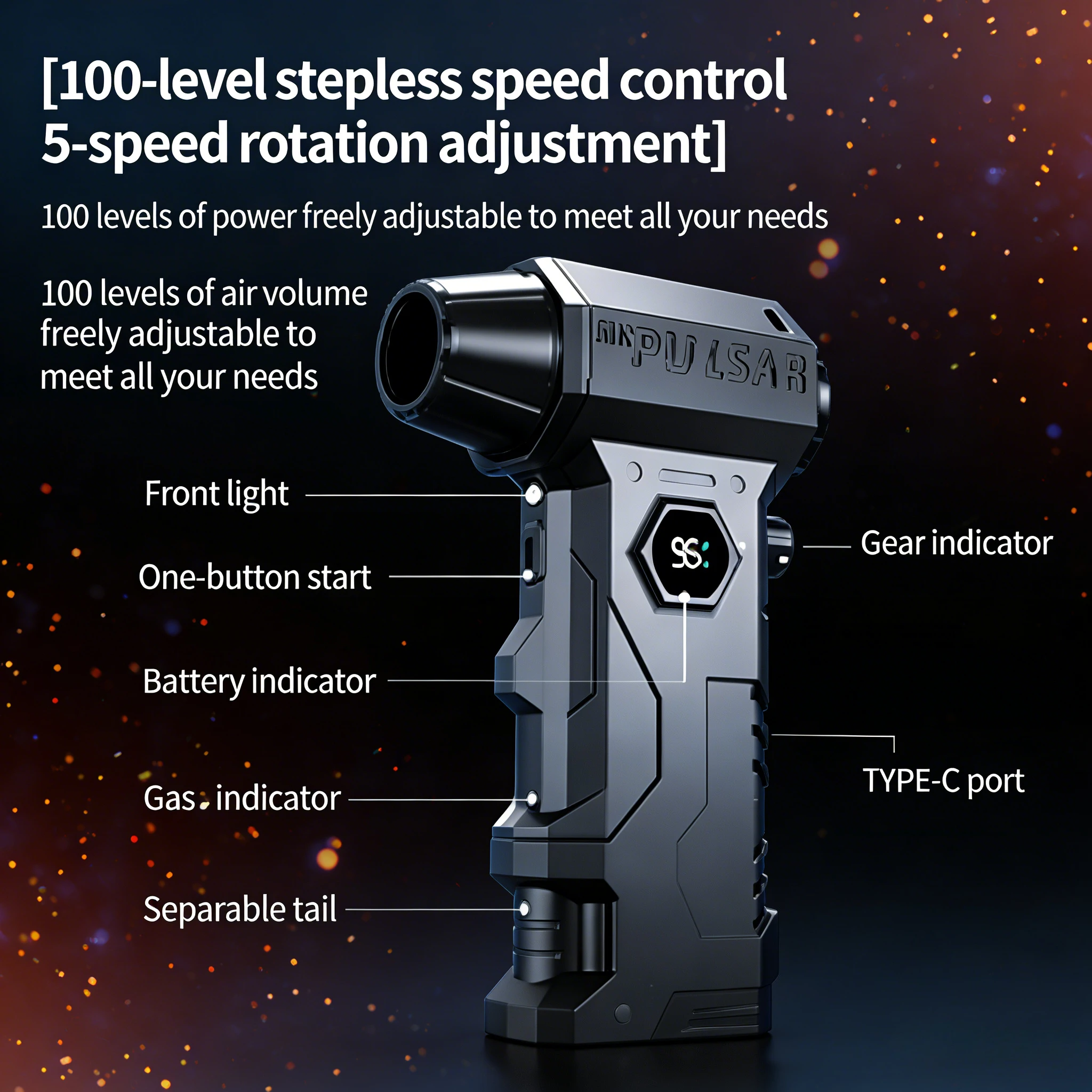 Автомобильный пылесос для сжатого воздуха X7 | Высокомощный вентилятор 990000 об/мин с дисплеем уровня заряда
Автомобильный пылесос для сжатого воздуха X7 | Высокомощный вентилятор 990000 об/мин с дисплеем уровня заряда