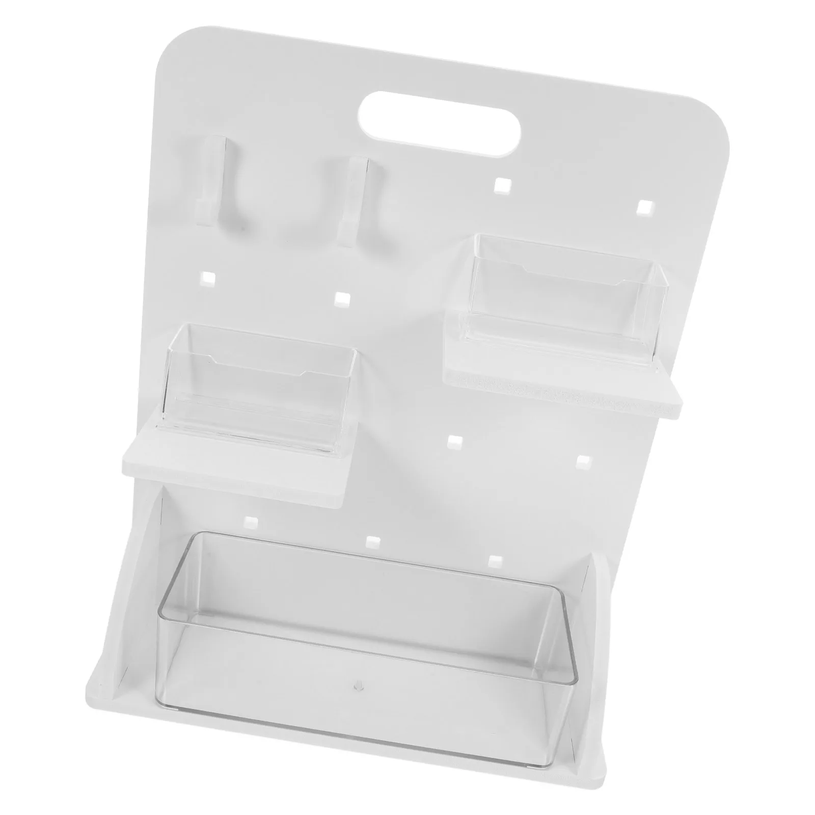 Pegboard Desktop 2 Hooks 1 Holder White PVC Office Pegboard Desk Wood Vertical Storage for Books Folders
Pegboard Desktop 2 Hooks 1 Holder White PVC Office Pegboard Desk Wood Vertical Storage for Books Folders