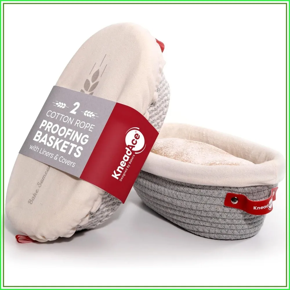 2-Pack Oval Bread Proofing Baskets with Liners & Covers for Artisan Sourdough Baking
2-Pack Oval Bread Proofing Baskets with Liners & Covers for Artisan Sourdough Baking