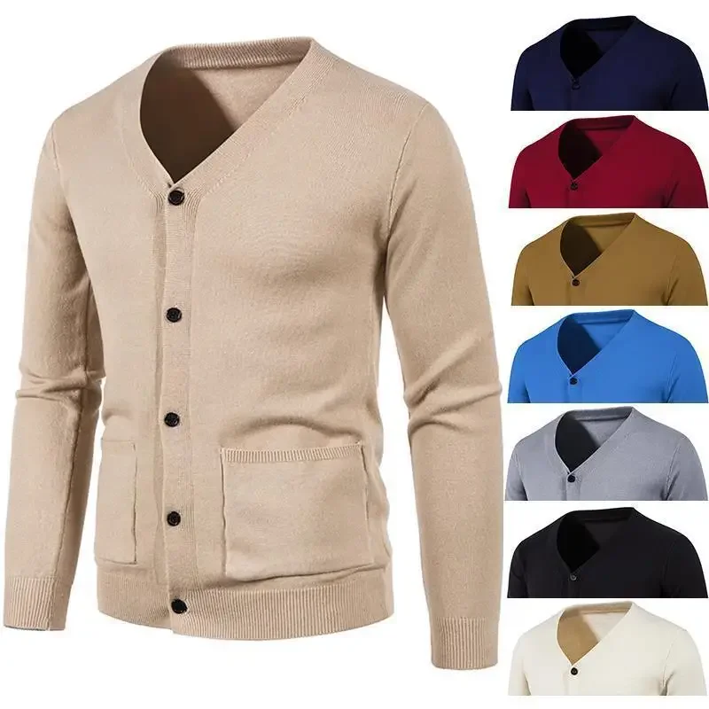 2023 Autumn/Winter Men's Fashion Casual V-neck Cardigan Knitted Sweater Solid Color Slim Fit Coat
2023 Autumn/Winter Men's Fashion Casual V-neck Cardigan Knitted Sweater Solid Color Slim Fit Coat