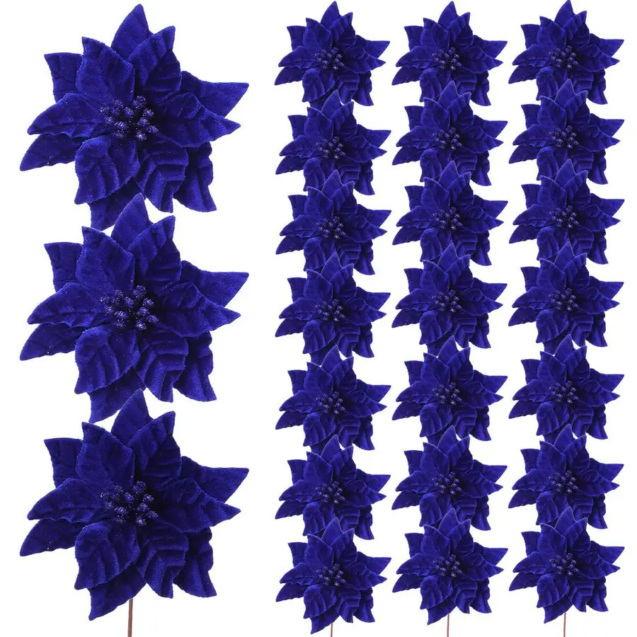 Pcs Poinsettia Flowers Artificial, 6.3 in Large Velvet Christmas Flowers with Stems, Floral Picks for Christmas Tree Wreath Garl
Pcs Poinsettia Flowers Artificial, 6.3 in Large Velvet Christmas Flowers with Stems, Floral Picks for Christmas Tree Wreath Garl
