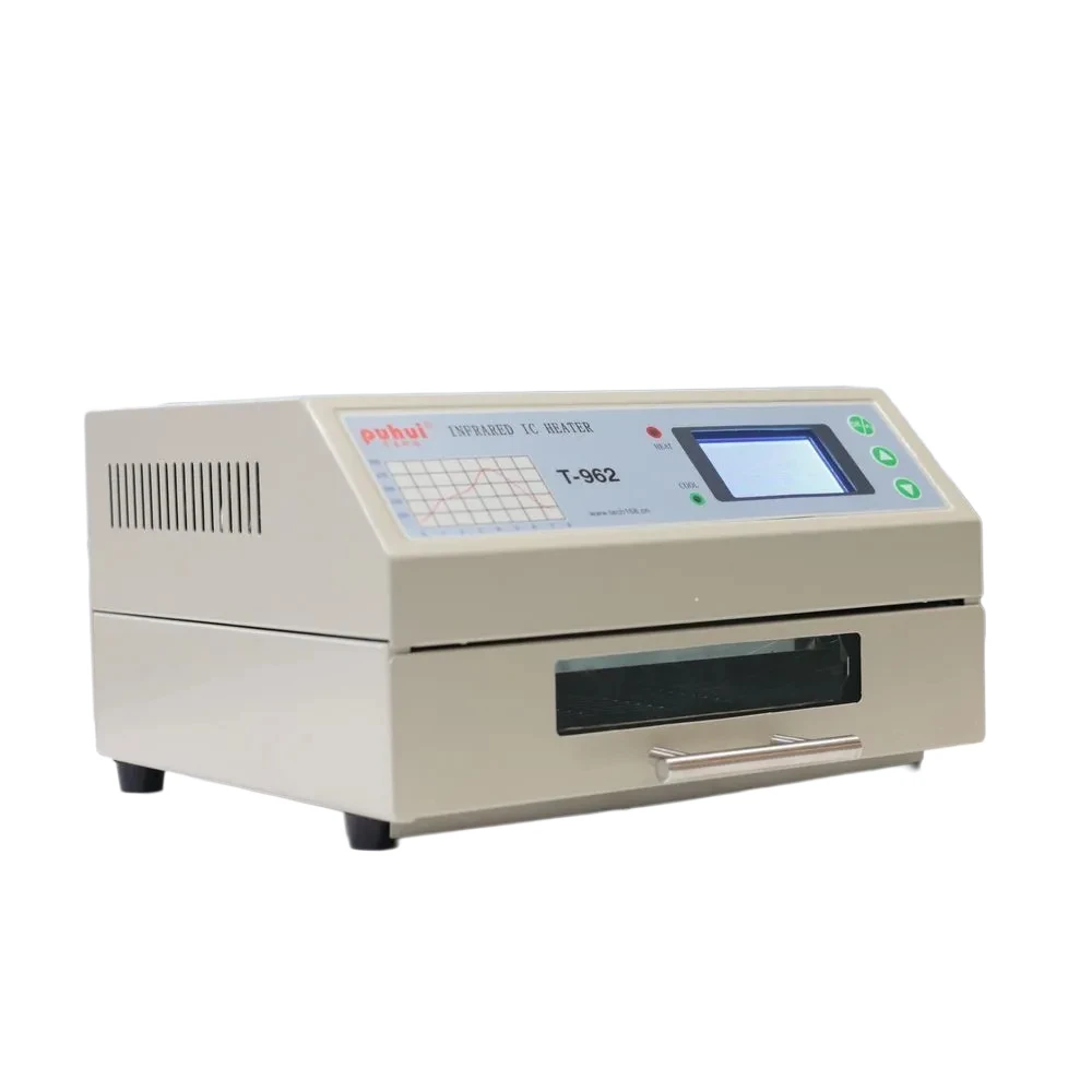 Reflow Soldering Machine Infrared LED IC T-962 Heater Reflow Solder with Smoke Channel BGA SMD Rework Solder Station
Reflow Soldering Machine Infrared LED IC T-962 Heater Reflow Solder with Smoke Channel BGA SMD Rework Solder Station