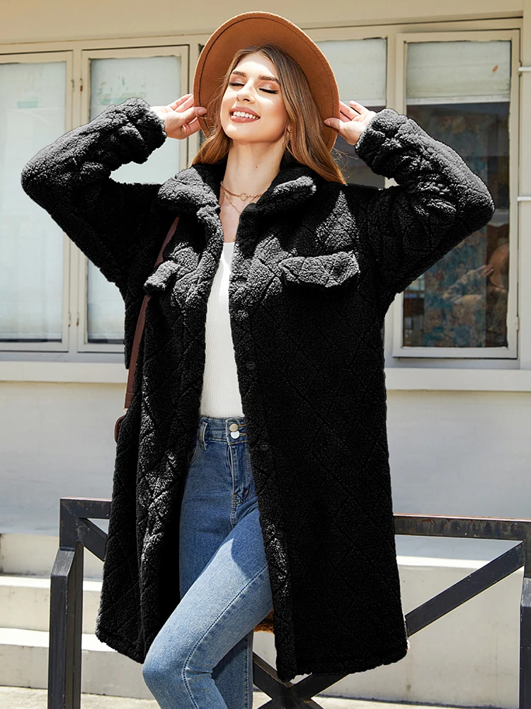 Double Side Fleece Coat Women Autumn Winter Thick Warm Plush Jackets Female Fashion Casual Loose Single Breasted Lapel Overcoat
Double Side Fleece Coat Women Autumn Winter Thick Warm Plush Jackets Female Fashion Casual Loose Single Breasted Lapel Overcoat