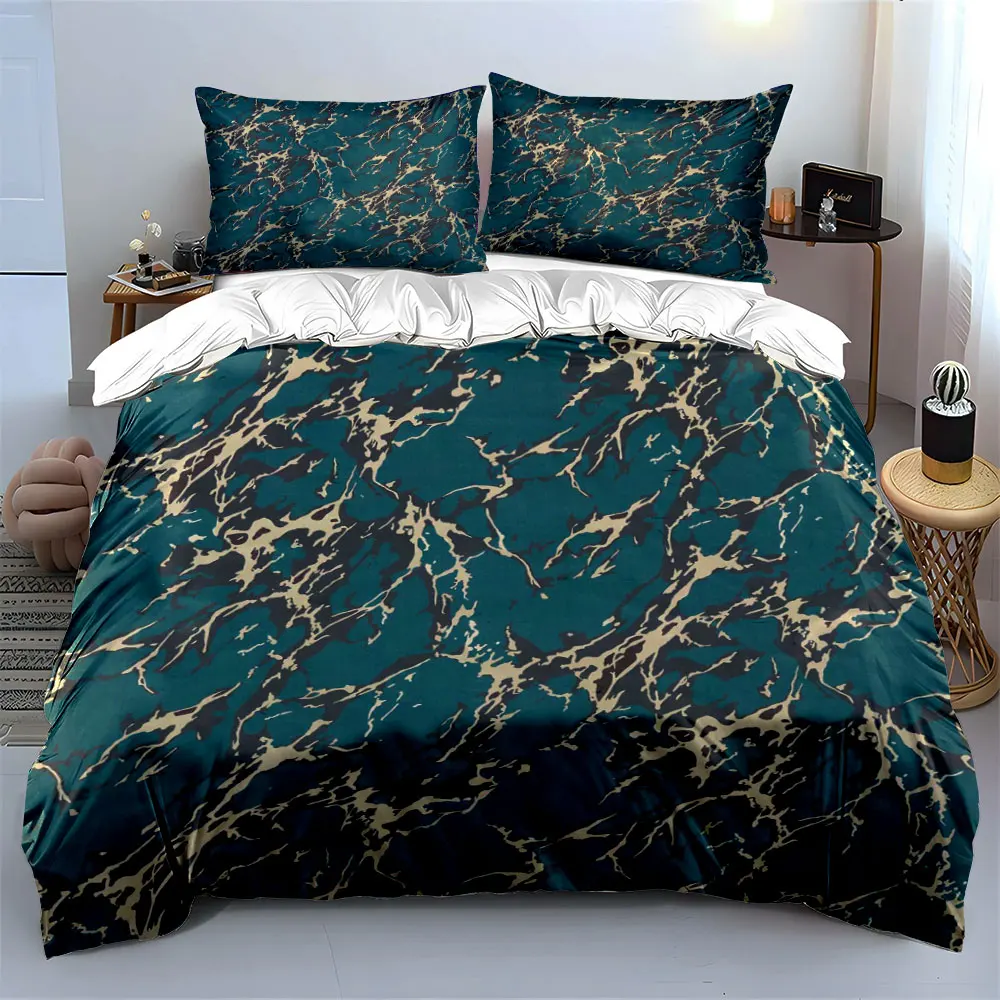3Pcs Teal Marble Pattern Bedding Set, Abstract Fluid Print Duvet Cover + 2 Pillowcases, Modern Decor
3Pcs Teal Marble Pattern Bedding Set, Abstract Fluid Print Duvet Cover + 2 Pillowcases, Modern Decor