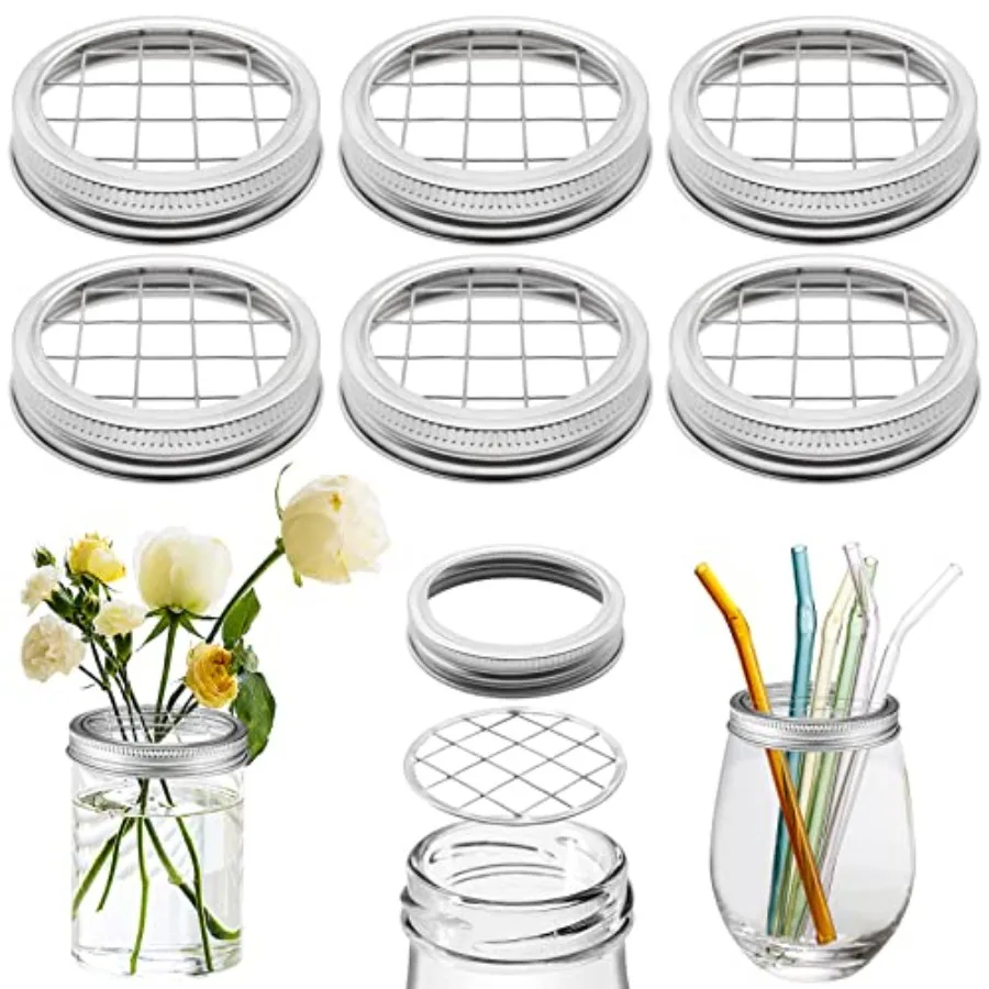 Cinvo Flower Mason Jar Insert Lid Metal Flower Organizer Frog Lid for Regular Mouth Mason Canning Jars Bouquet Easy Flower Arra
Cinvo Flower Mason Jar Insert Lid Metal Flower Organizer Frog Lid for Regular Mouth Mason Canning Jars Bouquet Easy Flower Arra