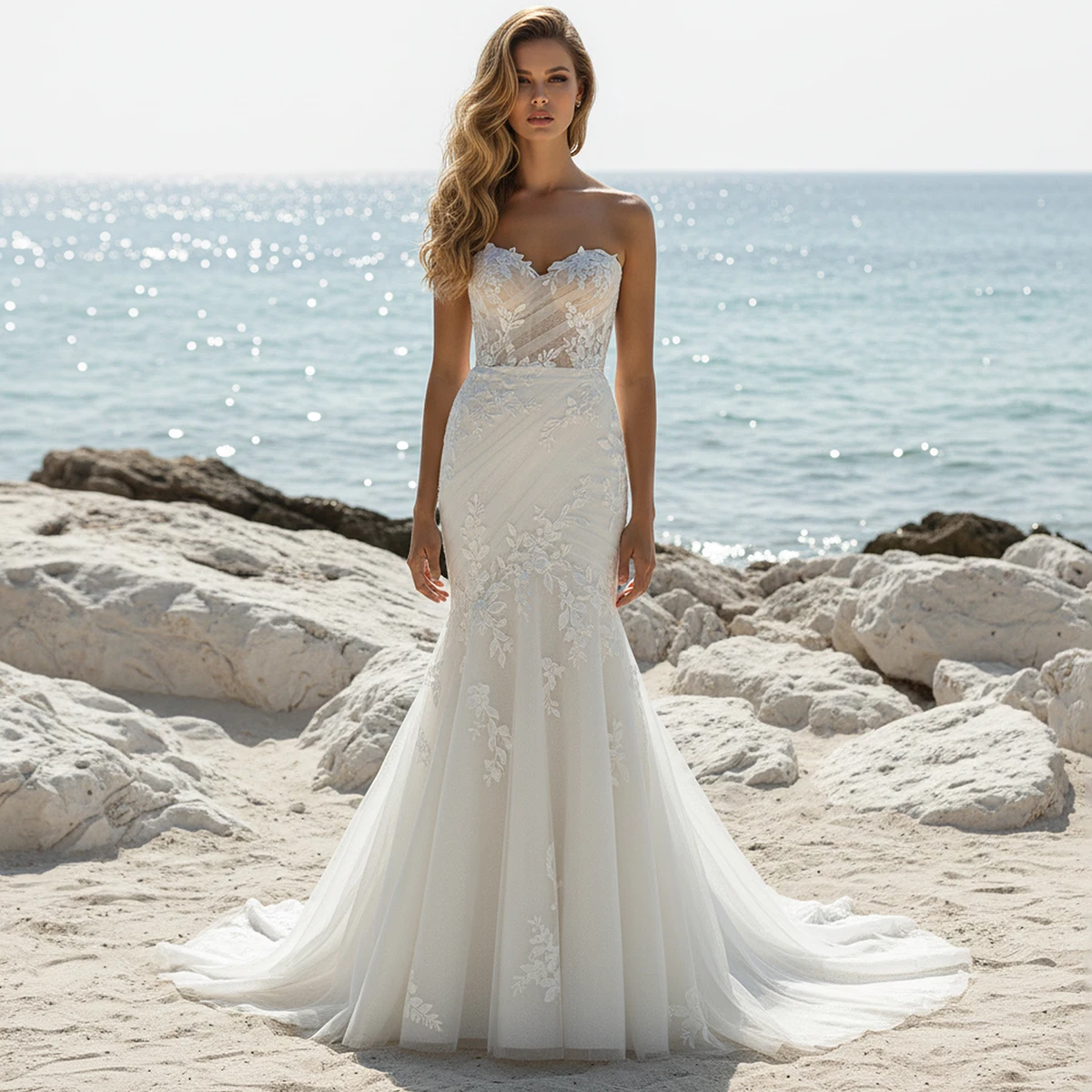 Romantic Lace Mermaid Tulle Wedding Dress For Women Detachable Sleeve 2026 Appliques Bridal Party Gown Vestidos Novia
Romantic Lace Mermaid Tulle Wedding Dress For Women Detachable Sleeve 2026 Appliques Bridal Party Gown Vestidos Novia