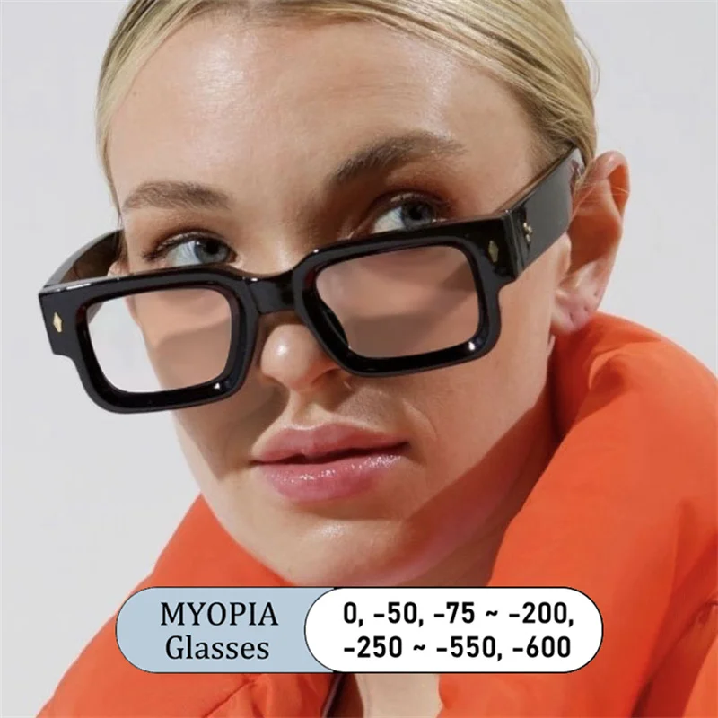 Women Photochromic Eyeglass Square Oversized Acetate Frame Anti Blue Light Myopia Prescription Near sight Custom Men Glasses
Women Photochromic Eyeglass Square Oversized Acetate Frame Anti Blue Light Myopia Prescription Near sight Custom Men Glasses