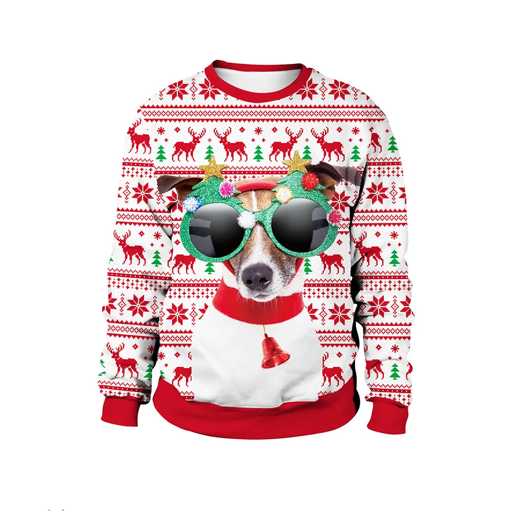 Fashionable Glasses Dog Christmas Digital Print Pattern Pullover Round Neck Christmas Couple Wear Sweatshirt 2024
Fashionable Glasses Dog Christmas Digital Print Pattern Pullover Round Neck Christmas Couple Wear Sweatshirt 2024