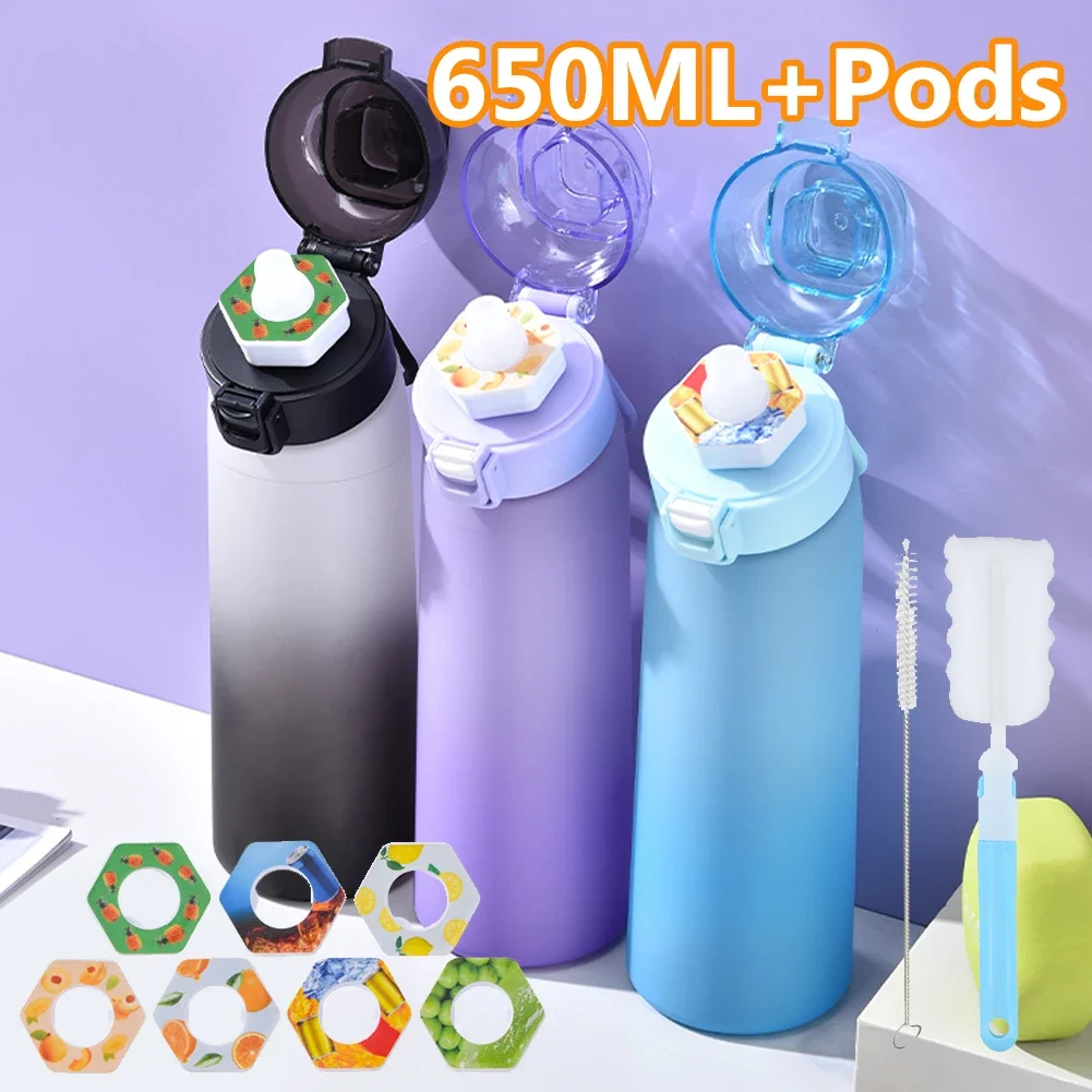 650ML Air Fruit Scent Flavored Water Bottle with 7pcs Flavoring Air Up Pods 0 Sugar Up Air Scent Fruit Flavour Drink Bottle
650ML Air Fruit Scent Flavored Water Bottle with 7pcs Flavoring Air Up Pods 0 Sugar Up Air Scent Fruit Flavour Drink Bottle