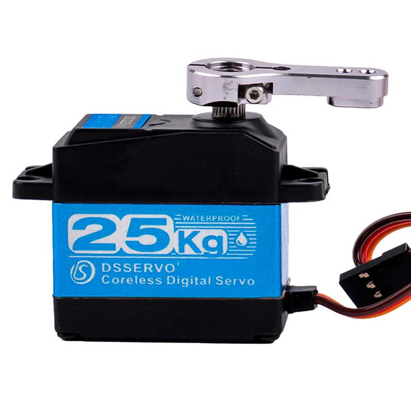 DS3225 25KG Digital Servo Metal Gear Coreless Motor 7.4V Waterproof 180/270° with 25T Servo Arm for 1/8 1/10 RC Car Truck Robot
DS3225 25KG Digital Servo Metal Gear Coreless Motor 7.4V Waterproof 180/270° with 25T Servo Arm for 1/8 1/10 RC Car Truck Robot