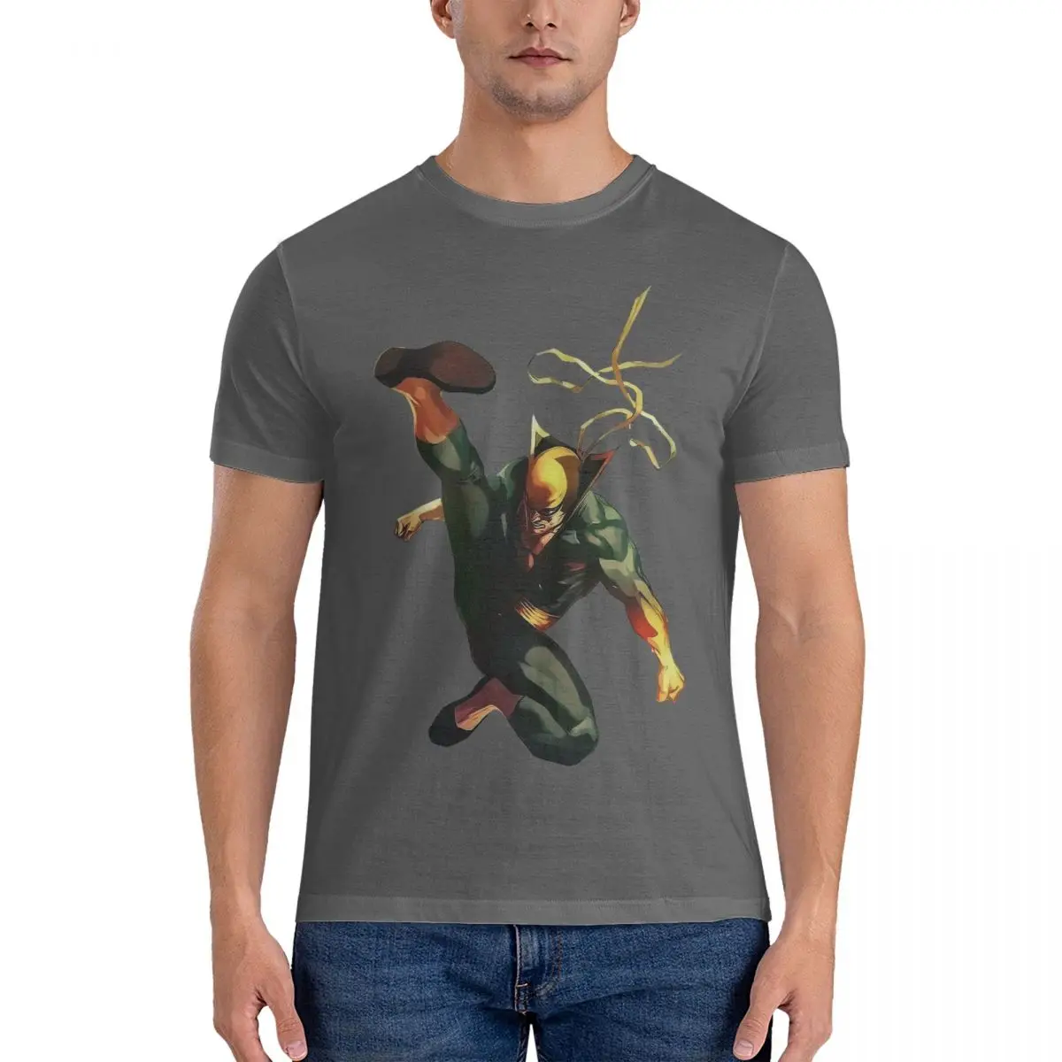 Dress T Shirts Men 100% Cotton Fun T-Shirt Round Collar Marvels Iron Fist Tees Short Sleeve Tops Gift
Dress T Shirts Men 100% Cotton Fun T-Shirt Round Collar Marvels Iron Fist Tees Short Sleeve Tops Gift
