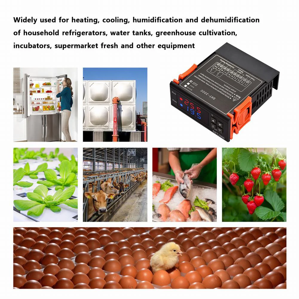 Controller Thermostat -20~60degC Digital Display Intelligent Relay Output SHT2000 Temperature Controller Brand New
Controller Thermostat -20~60degC Digital Display Intelligent Relay Output SHT2000 Temperature Controller Brand New