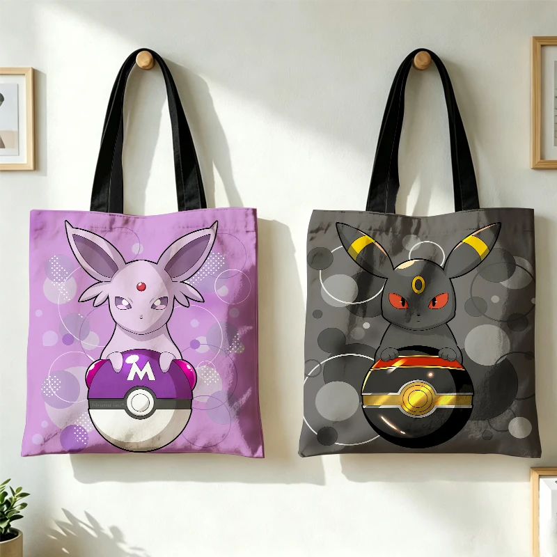 Cute Pokemons Umbreon Flareon Canvas Tote Bag Eevee Vaporeon Espeon Women Handbag Large Capacity Reusable Shoulder Shopping Bags
Cute Pokemons Umbreon Flareon Canvas Tote Bag Eevee Vaporeon Espeon Women Handbag Large Capacity Reusable Shoulder Shopping Bags