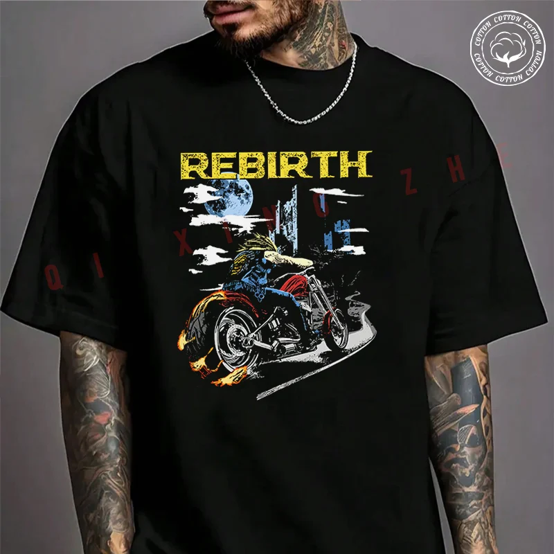 Moto Men's T-shirt Rebirth Motorcycle Graphic Cotton T Shirt Short Sleeve Exquisite Design Essential Top Tees
Moto Men's T-shirt Rebirth Motorcycle Graphic Cotton T Shirt Short Sleeve Exquisite Design Essential Top Tees