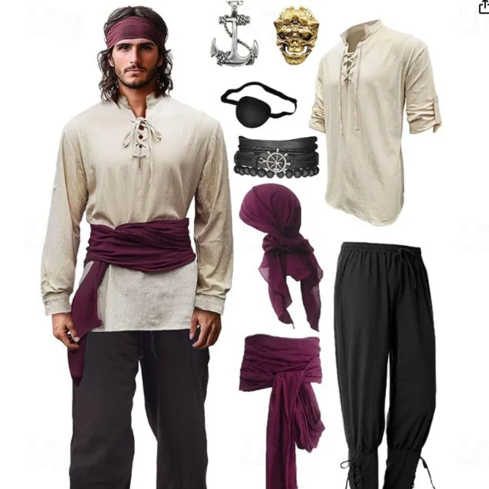 Retro Vintage Medieval Renaissance Cosplay Costume Outfits Men's Viking Pirate Halloween Carnival Performance LARP
Retro Vintage Medieval Renaissance Cosplay Costume Outfits Men's Viking Pirate Halloween Carnival Performance LARP