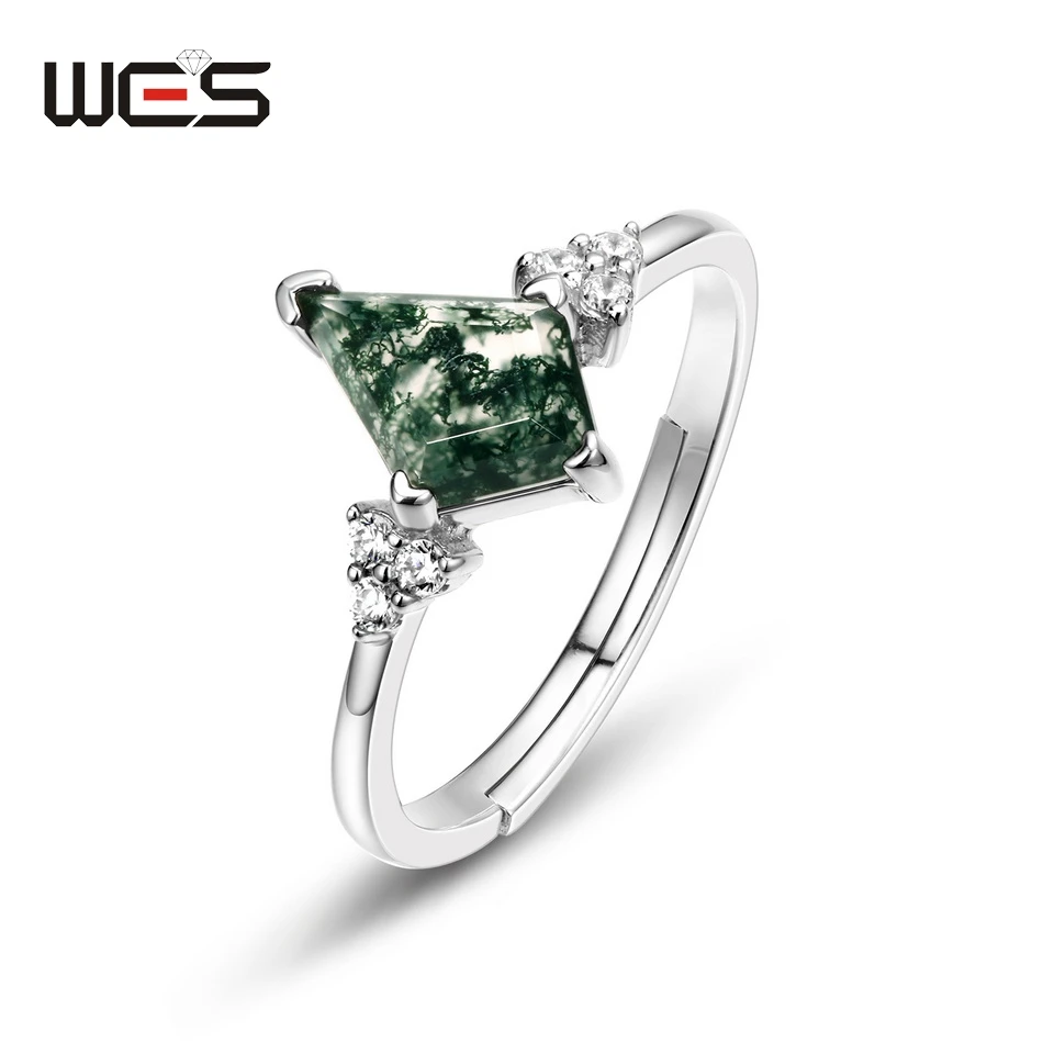WES 100% 925 Sterling Silver Natural 7*10mm Moss Agate Adjustable Rings for Woman Crystal Unique Stone Wedding Jewelry Wholesale
WES 100% 925 Sterling Silver Natural 7*10mm Moss Agate Adjustable Rings for Woman Crystal Unique Stone Wedding Jewelry Wholesale