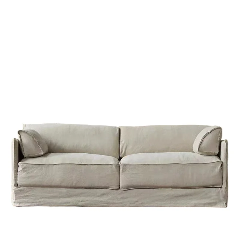 French retro linen fabric single double triple sofa removable and washable bed and breakfast furniture
French retro linen fabric single double triple sofa removable and washable bed and breakfast furniture