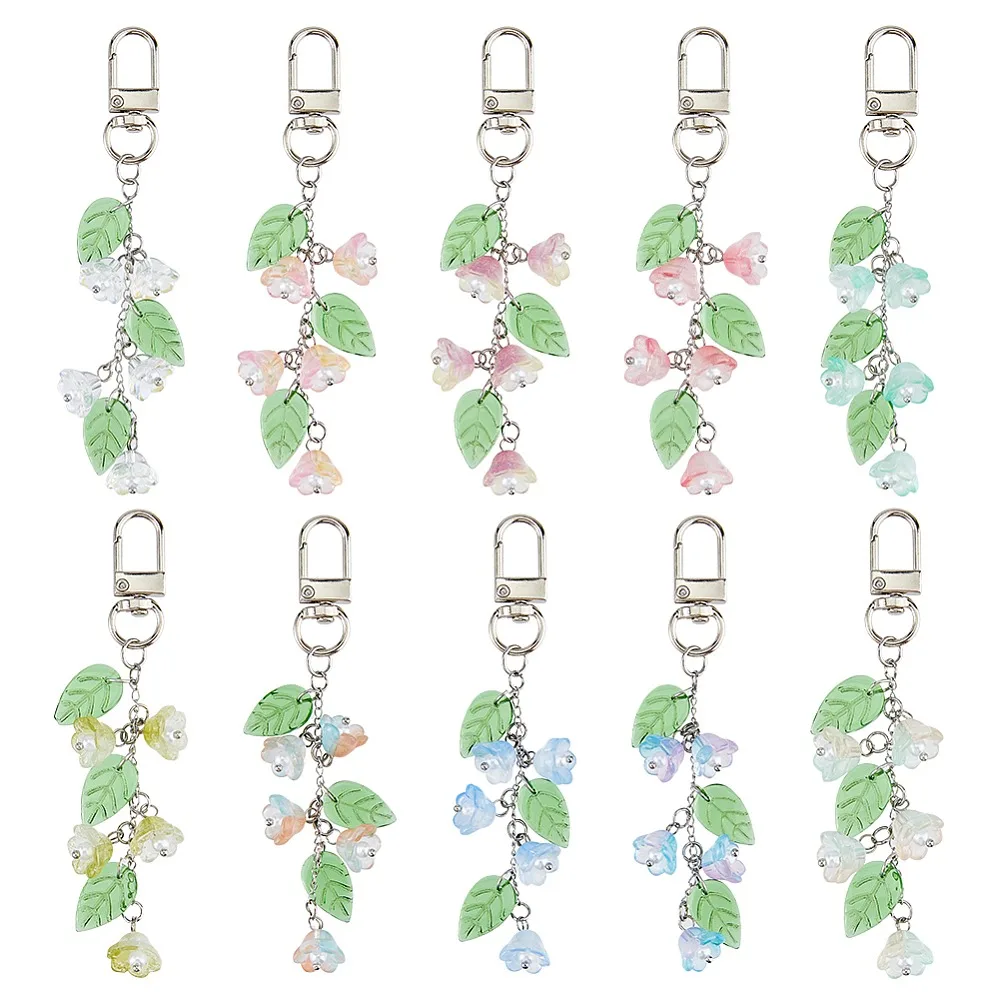 10Pcs Lily of the Valley Acrylic Glass Pendant Decoration with Alloy Swivel Clasps Mixed Color 105mm
10Pcs Lily of the Valley Acrylic Glass Pendant Decoration with Alloy Swivel Clasps Mixed Color 105mm