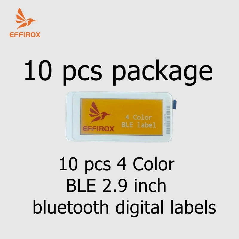 10 pcs 2.9 inch 4 Color Electronic Shelf Labels Bluetooth Mobile App Controllable eink epaper Labels BLE e-ink display ESL tags
10 pcs 2.9 inch 4 Color Electronic Shelf Labels Bluetooth Mobile App Controllable eink epaper Labels BLE e-ink display ESL tags