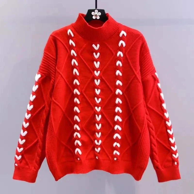 2024 Autumn Winter Pullover Knitted Hand Edge Banding Sweater Women's Bottoming Shirt Tops Casual Loose Sleeves Lady Sweaters
2024 Autumn Winter Pullover Knitted Hand Edge Banding Sweater Women's Bottoming Shirt Tops Casual Loose Sleeves Lady Sweaters