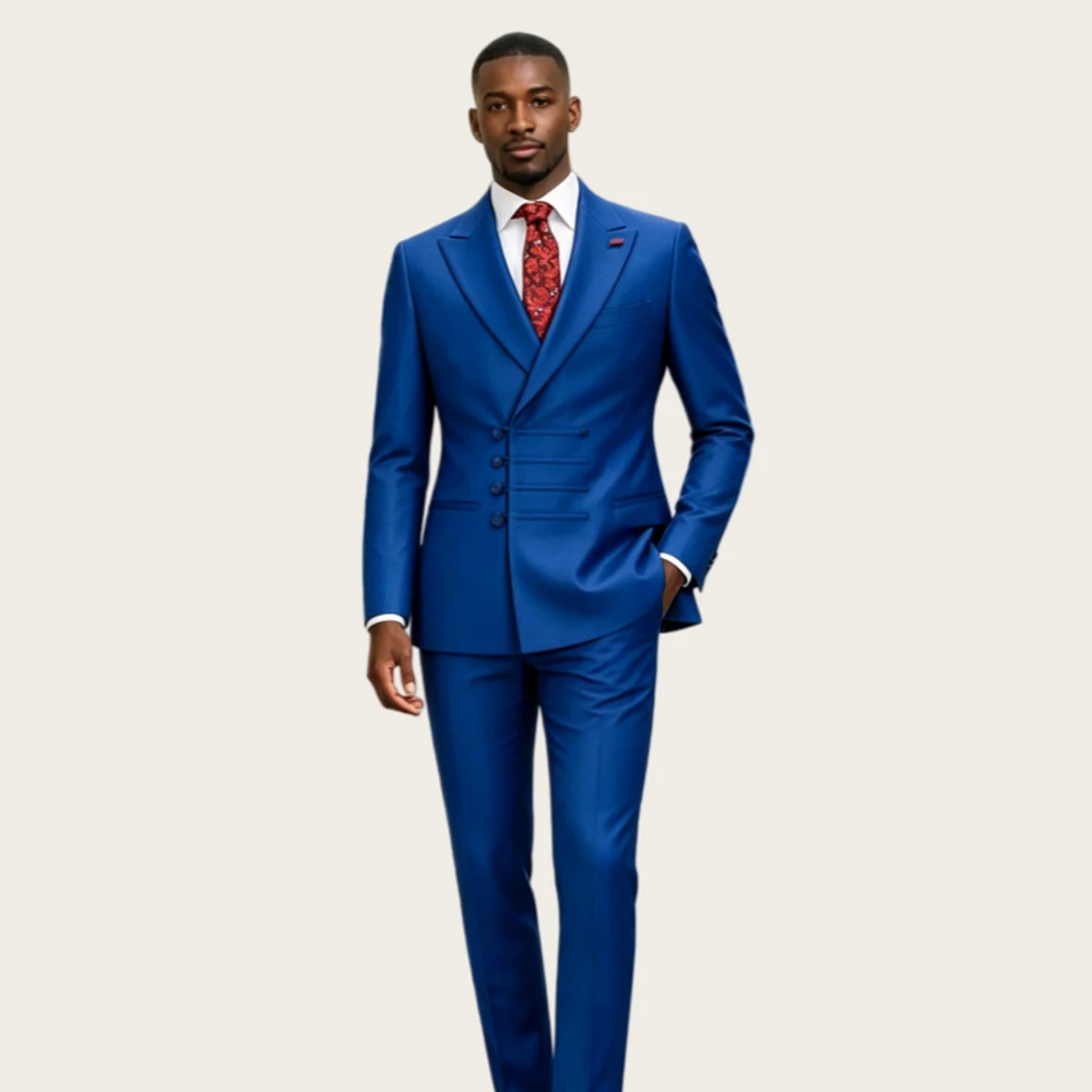 Mophiel Royal Blue Men Suits Set for Men Chinese Knot Button Peaked Lapel Slim Fit Elegant Wedding Groom Party Show Jacket+Pants
Mophiel Royal Blue Men Suits Set for Men Chinese Knot Button Peaked Lapel Slim Fit Elegant Wedding Groom Party Show Jacket+Pants