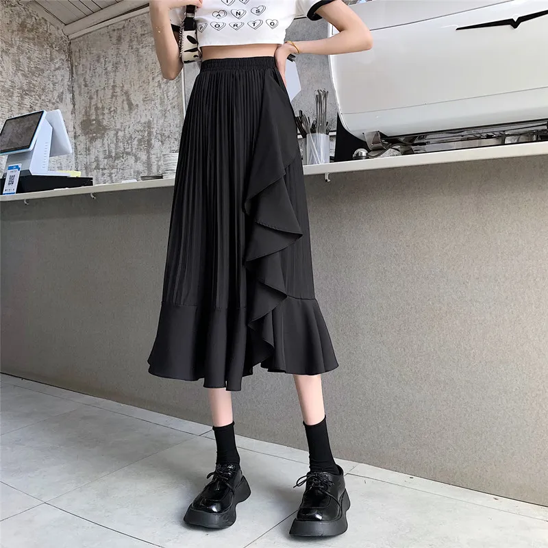 Summer 2023 New Women Korean Version High Waist Slim Elegant Long Skirts Female Irregular Ruffled Pleated White Skirt Patchwork
Summer 2023 New Women Korean Version High Waist Slim Elegant Long Skirts Female Irregular Ruffled Pleated White Skirt Patchwork